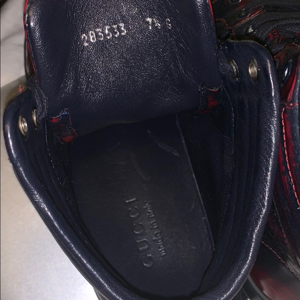 Gucci sneakers two for one high top burgundy - Picture 2 of 8